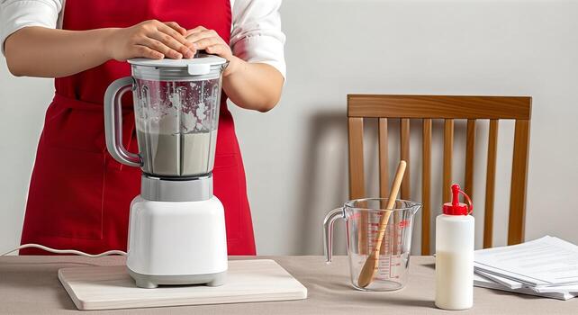 home-chef-preparing-smoothies-or-soups-using-a-blender-with-fresh-ingredients-on-kitchen-countertop-healthy-eating-lifestyle-free-photo