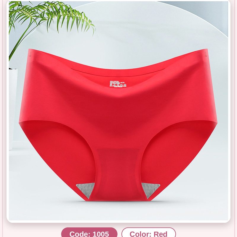 Ice Silk Seamless Mid-Waist Women's Panty - Super Soft One-Piece Ultra-Comfortable Sexy Underwear