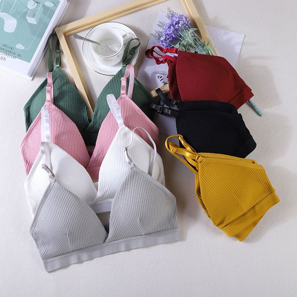 Girls' Cotton Triangle Bralette &ndash; Wire-Free, No Steel Ring, Thin Padded Cup