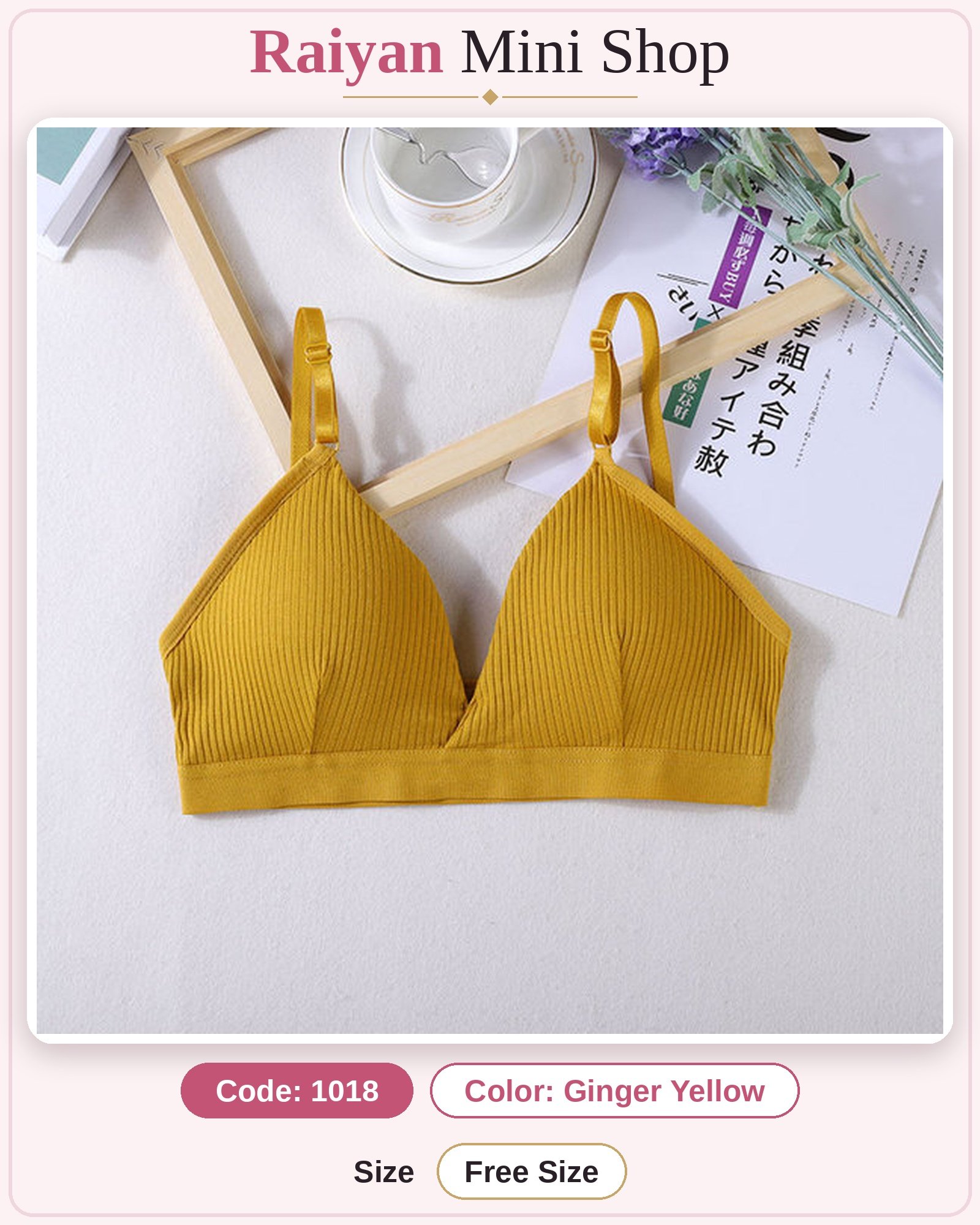 Girls' Cotton Triangle Bralette – Wire-Free, No Steel Ring, Thin Padded Cup - Image 4