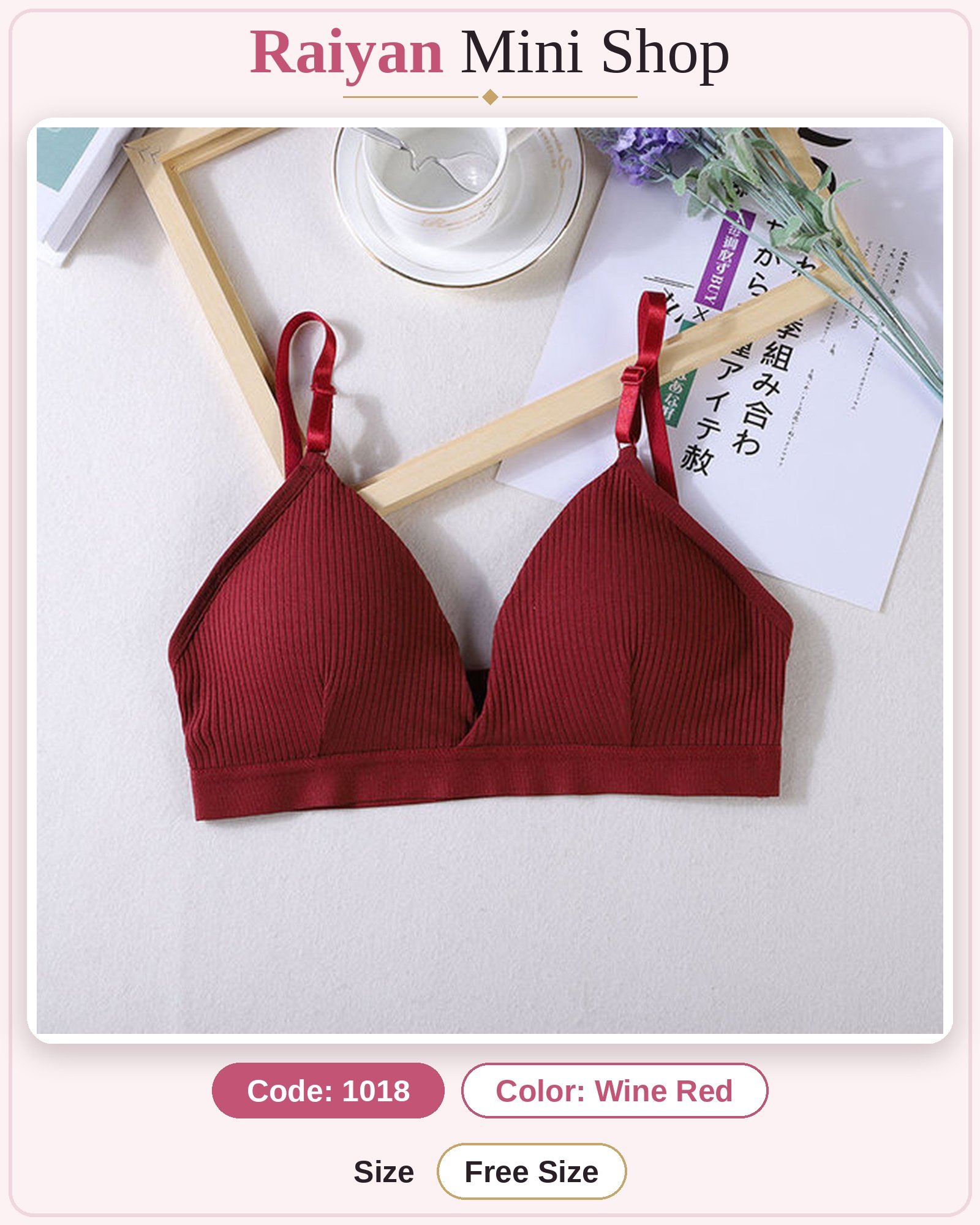 Girls' Cotton Triangle Bralette – Wire-Free, No Steel Ring, Thin Padded Cup - Image 5