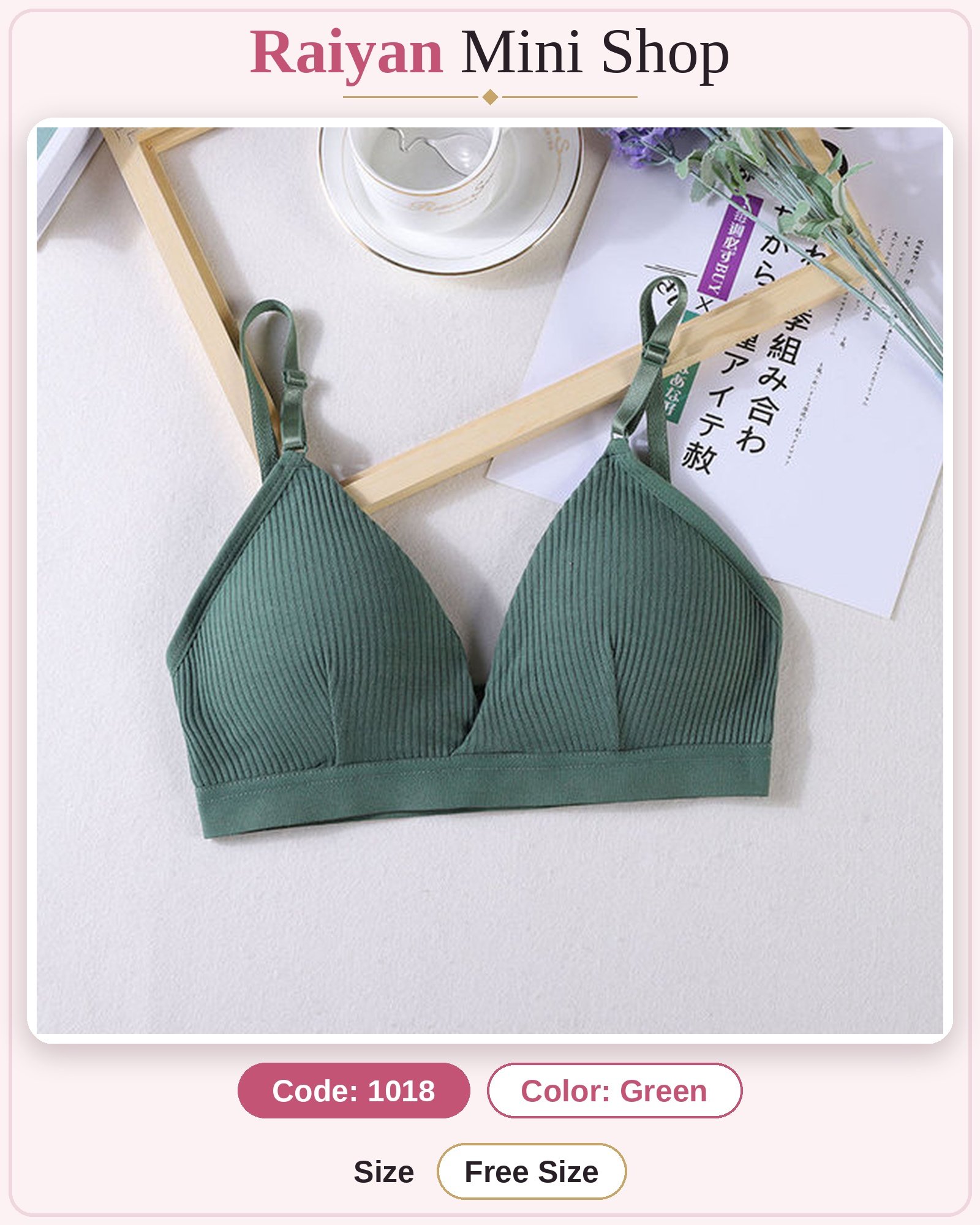 Girls' Cotton Triangle Bralette – Wire-Free, No Steel Ring, Thin Padded Cup - Image 7