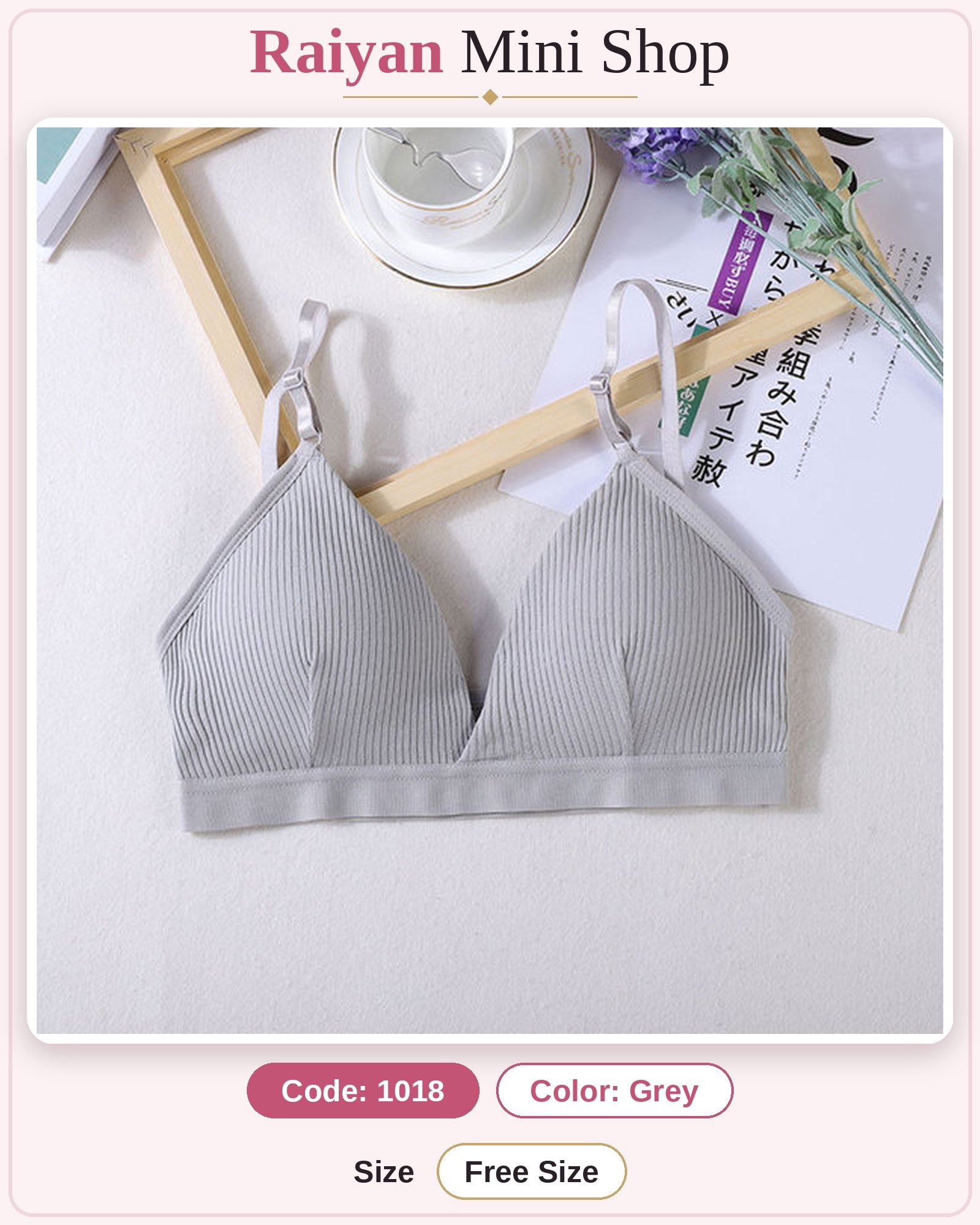 Girls' Cotton Triangle Bralette – Wire-Free, No Steel Ring, Thin Padded Cup - Image 8