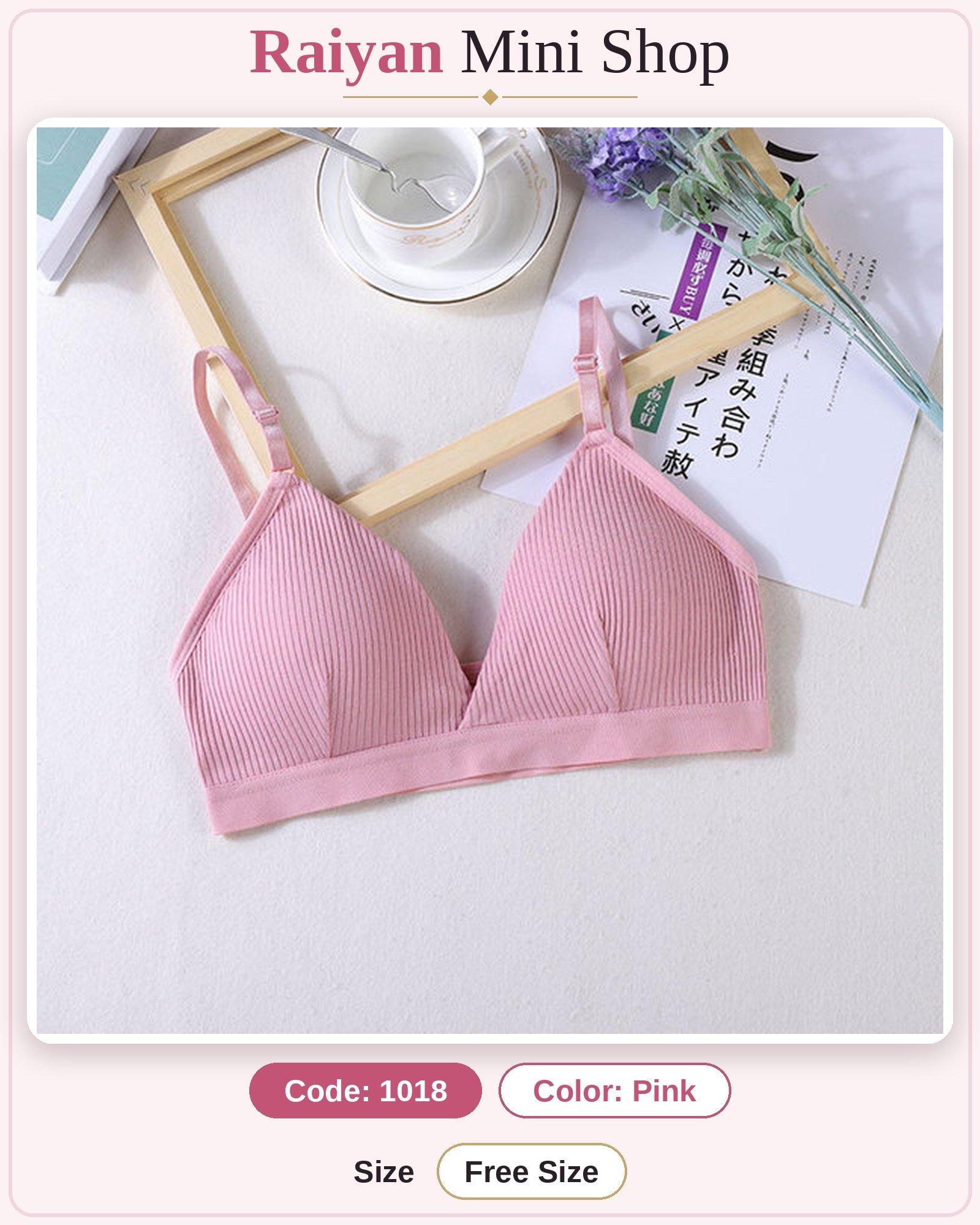 Girls' Cotton Triangle Bralette – Wire-Free, No Steel Ring, Thin Padded Cup - Image 3